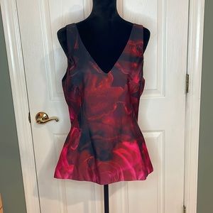 Katharine Kidd Los Angeles red rose top size 12